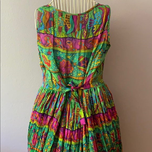 VTG 🐠 🐚 Colorful Fish dress Vibrant STUNNING - Picture 6 of 16